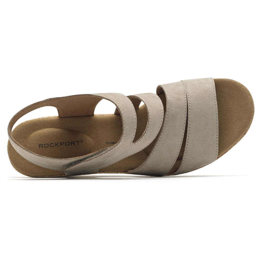 Rockport Sandaler Dame Grå - Briah Strappy Wedge Comfort - YPRV69270